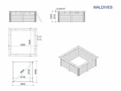 Clearance Piscina rectangular de madera 