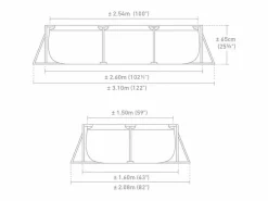 Best Piscina rectangular Small Frame familiar 28271 2282L 65x260x160 cm Piscina Tubular