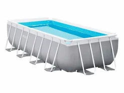 Discount Intex Piscina rectangular 400x200x100 cm sobre suelo con bomba y escalera Gris
