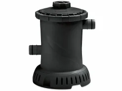 Vente-unique Piscina tubular ovalada gris oscuro con filtro de cartucho - D424 x Alt. 100 - SALAMANQUE