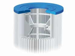 Vente-unique Piscina tubular ovalada gris oscuro con filtro de cartucho - D424 x Alt. 100 - SALAMANQUE