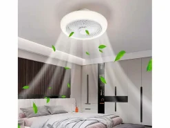 Discount Plafón ventilador Tristán Helios Home 36W luz LED 3 velocidades + control remoto Ø53x22 cm Blanco