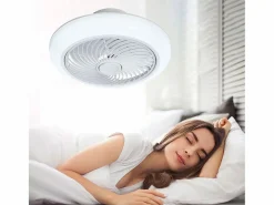 Discount Plafón ventilador Tristán Helios Home 36W luz LED 3 velocidades + control remoto Ø53x22 cm Blanco