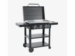 Clearance Plancha de gas 3 quemadores acero inoxidable con carrito, 12kw Plancha Cocina