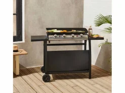 Sweeek Plancha de gas 4 quemadores 10kw + carro