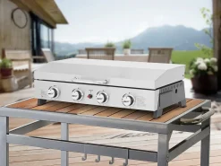 Habitat et jardin Plancha de gas 4 quemadores con tapa "Fasto" - 10 kw - Gris