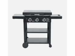 Sweeek Plancha de gas 3 quemadores acero inoxidable 12kw con carrito y