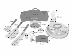 Sweeek Plancha de gas 4 quemadores de acero inoxidable con utensilios, 10kw