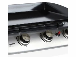 New Sweeek Plancha de gas con 3 quemadores de acero inoxidable, 7.5kw Negro