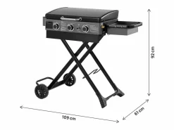 Hot Plancha de gas con carro plegable y portátil "Firo" - 7,5 kw - Plancha Cocina
