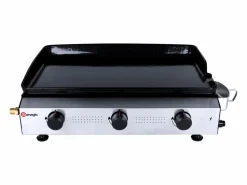 Best Somagic Plancha de gas de 3 fuegos ANETO Negro