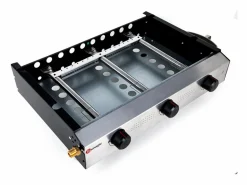Best Somagic Plancha de gas de 3 fuegos ANETO Negro