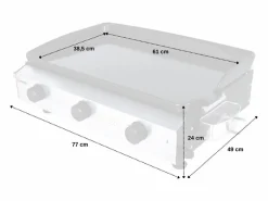 Best Somagic Plancha de gas de 3 fuegos ANETO Negro