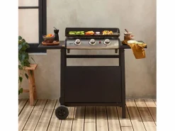 Hot Plancha de gas de 3 quemadores 7,5kw + carro Plancha Cocina