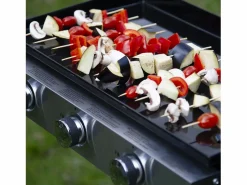 Discount Happy Garden Plancha de gas MÉRIDA 3 quemadores 6kW + carrito - Negro