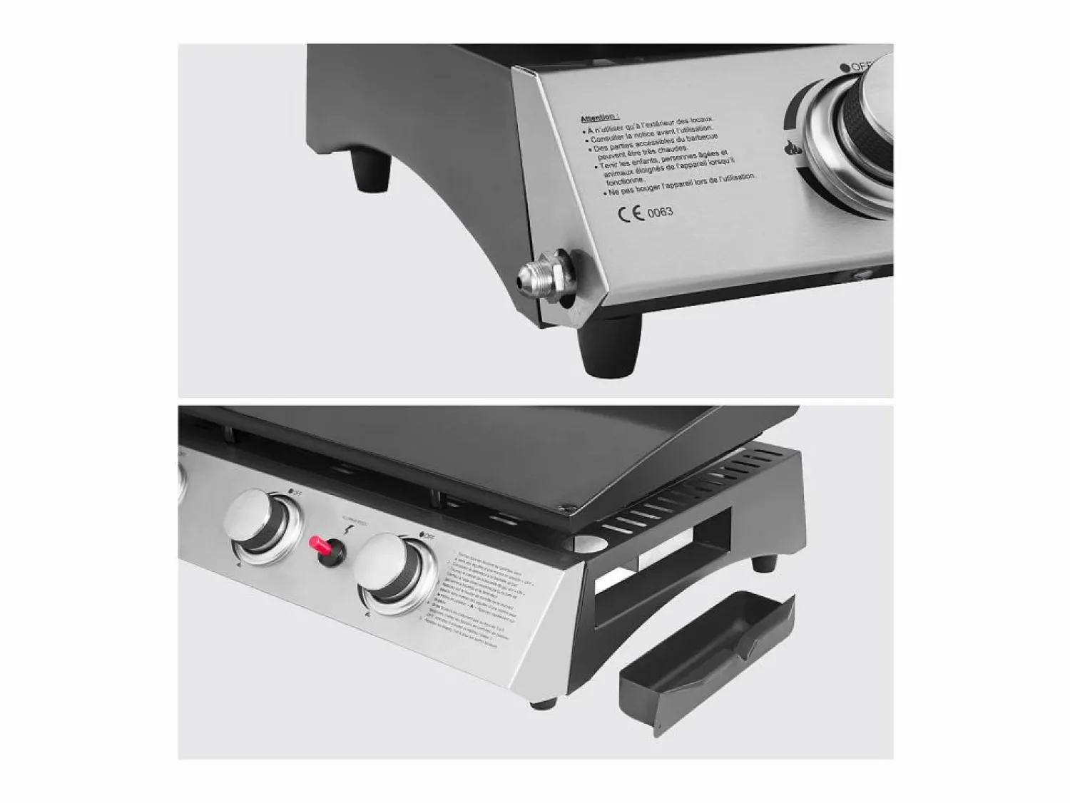 Happy Garden Plancha de gas SÉVILLE 3 quemadores 7,5kW - Negro