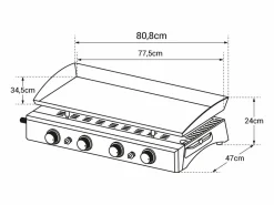 Happy Garden Plancha de gas VALENCIA 4 quemadores 10kW