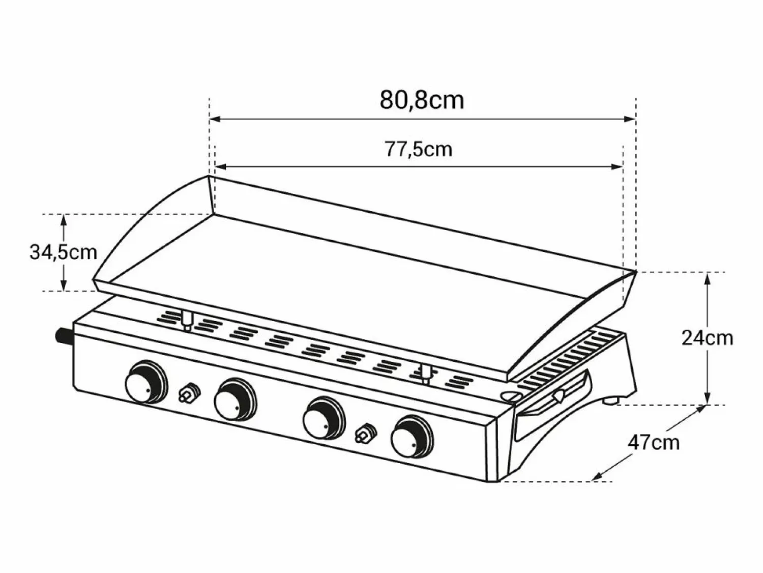 Happy Garden Plancha de gas VALENCIA 4 quemadores 10kW