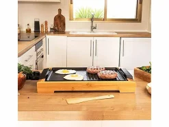 Clearance Plancha eléctrica Cecotec Tasty&Grill 2000 Bamboo Black 2000W madera/ Negro