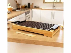 Hot Plancha eléctrica Cecotec Tasty&Grill 2000 Bamboo LineStone 2000W madera/ Gris
