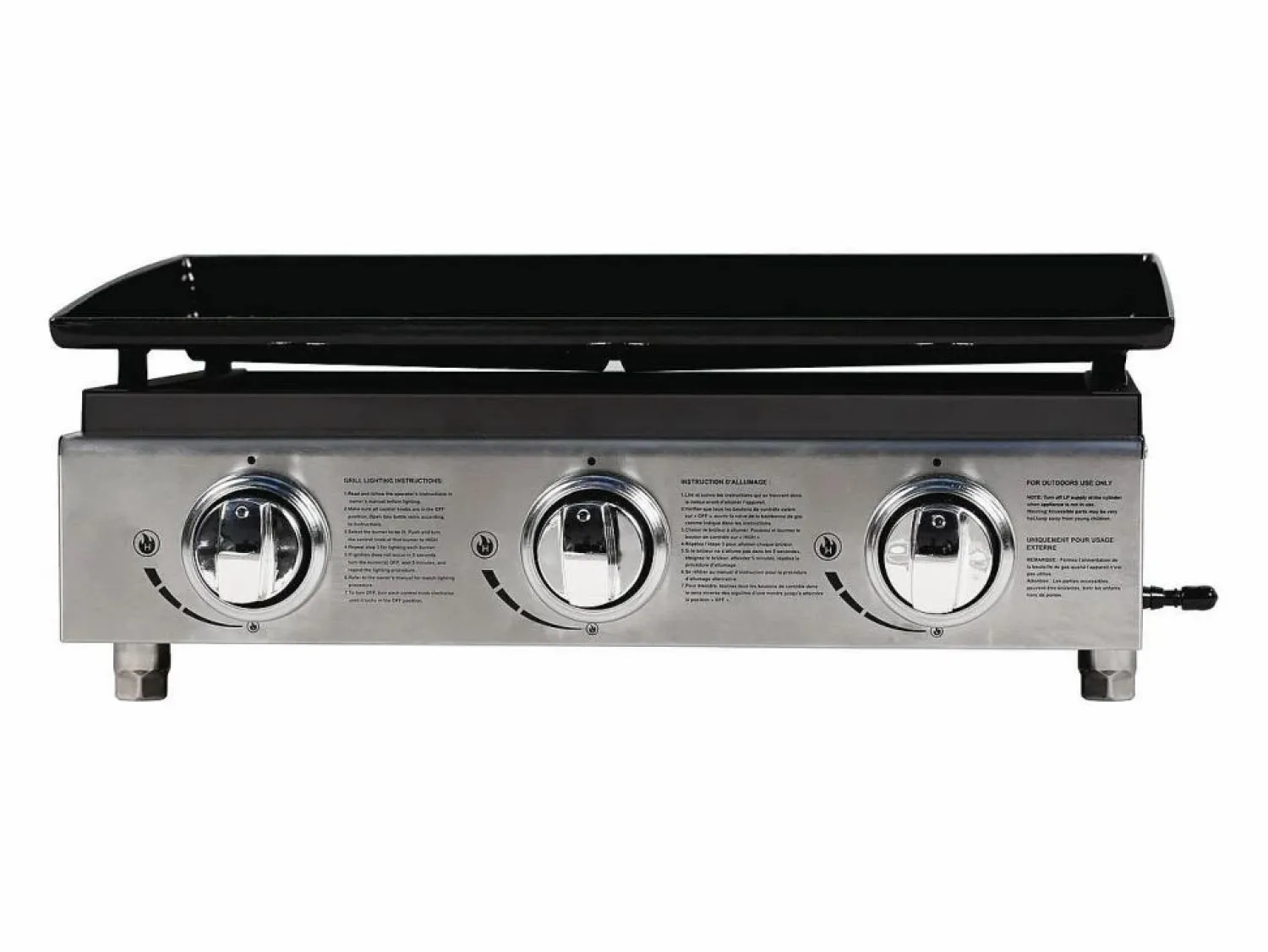Outlet Habitat et jardin Plancha "Presto 3" - 3 quemadores - 7,5 kW - Gris Negro