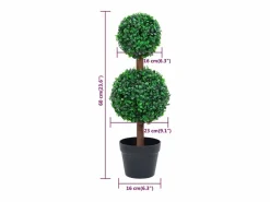 Planta de boj artificial con maceta forma esférica 60 cm