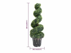 Hot Planta de boj artificial en espiral con maceta de 100 cm Verde