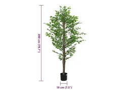 Clearance Planta ficus artificial 1260 hojas 200 cm Verde