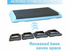 Plataforma aeróbica ajustable, superficie antideslizante, plástico ABS, color , con 4 elevadores (109x41x11 cm)