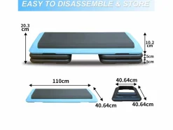 Plataforma aeróbica ajustable, superficie antideslizante, plástico ABS, color , con 4 elevadores (109x41x11 cm)