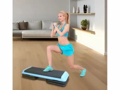 Plataforma aeróbica ajustable, superficie antideslizante, plástico ABS, color , con 4 elevadores (109x41x11 cm)