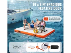 Plataforma Flotante Inflable SucceBuy, 304×243 cm con Escalera