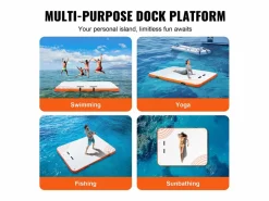 Plataforma Flotante Inflable SucceBuy, 304×243 cm con Escalera