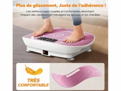 MERACH Plataforma vibratoria fitness mini, , 11 niveles, mando a distancia, pantalla LED, motor silencioso, carga 150 kg, plataforma vibratoria