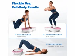 MERACH Plataforma vibratoria fitness mini, , 11 niveles, mando a distancia, pantalla LED, motor silencioso, carga 150 kg, plataforma vibratoria
