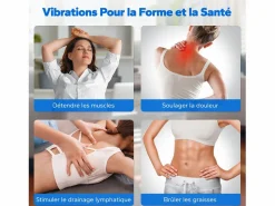 Best MERACH Plataforma vibratoria 10 velocidades, LED, mando a distancia, fitness de vibración, pérdida de peso, musculación, , 150KG MÁX Negro