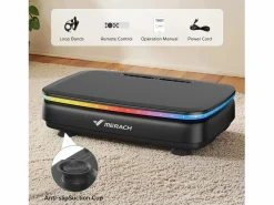 Discount Plataforma vibratoria , 99 niveles, Bluetooth, luces LED y pantalla, altavoz integrado, control remoto, modo dual, máx. 150 kg, color Aparato De Musculación