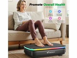 Discount Plataforma vibratoria , 99 niveles, Bluetooth, luces LED y pantalla, altavoz integrado, control remoto, modo dual, máx. 150 kg, color Aparato De Musculación