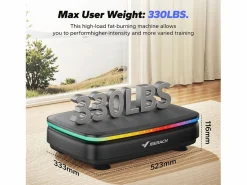 Discount Plataforma vibratoria , 99 niveles, Bluetooth, luces LED y pantalla, altavoz integrado, control remoto, modo dual, máx. 150 kg, color Aparato De Musculación