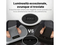 Outlet Plataforma vibratoria , 99 niveles, Bluetooth, control remoto, LED con pantalla táctil, altavoz integrado, modo dual, Baixo Ruído, Máx 158kg Aparato De Musculación