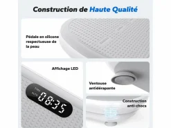 Hot MERACH Plataforma vibratoria , mando a distancia, pantalla LED, Bluetooth, 10 velocidades, 11 programas, silenciosa, capacidad 200KG Gris