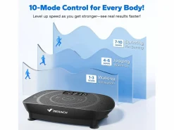 MERACH Plataforma vibratoria 10 velocidades con mando a distancia y pantalla LED, entrenamiento completo, fitness silencioso, , 150KG MÁX