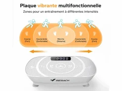 Best Plataforma Vibratoria Silenciosa , 11 Niveles, LED, Bluetooth, Altavoz Integrado, Control Remoto, Modo Manual/Automático, Máx 181kg, Aparato De Musculación