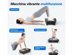 Plataforma Vibratoria Silenciosa , 11 Niveles, LED, Bluetooth, Altavoz Integrado, Control Remoto, Modo Manual/Automático, Máx 181kg, Aparato De Musculación