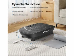 Plataforma Vibratoria Silenciosa , 11 Niveles, LED, Bluetooth, Altavoz Integrado, Control Remoto, Modo Manual/Automático, Máx 181kg, Aparato De Musculación