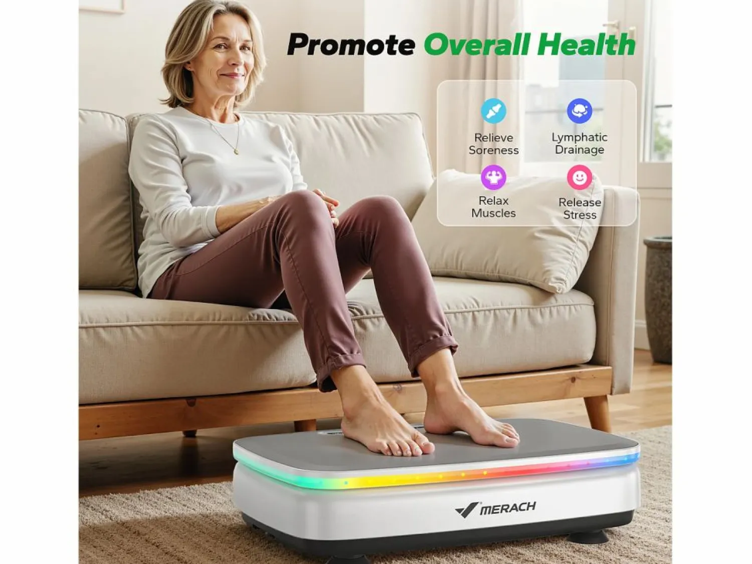 Hot Plataforma Vibratória , 99 Níveis, Bluetooth, Luzes e Ecrã de LED, Altifalante Integrado, Controlo Remoto, Modo duplo, Máx 150 kg, Branco Aparato De Musculación