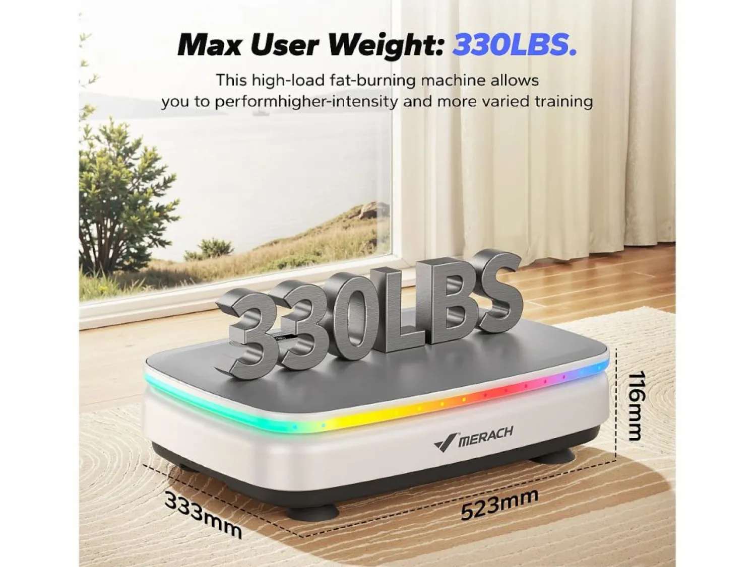 Hot Plataforma Vibratória , 99 Níveis, Bluetooth, Luzes e Ecrã de LED, Altifalante Integrado, Controlo Remoto, Modo duplo, Máx 150 kg, Branco Aparato De Musculación