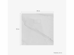 Plato de ducha cuadrado a ras de suelo efecto mármol 90x90 cm Stone MM -
