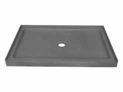 Shower & Design Plato de ducha de cemento, Ancho 121,5 x 81,5 x Alt. 9,5 cm, RIAZOS