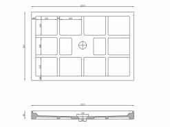 Shower & Design Plato de ducha de cemento, Ancho 121,5 x 81,5 x Alt. 9,5 cm, RIAZOS